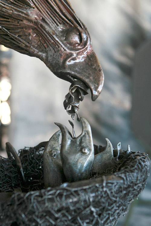 Sculpture en fer forgé - Aigle avec nid