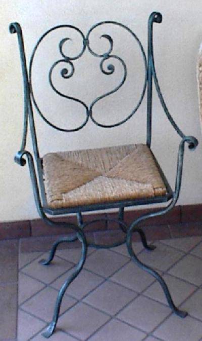 Chaise artisanale en fer forgé