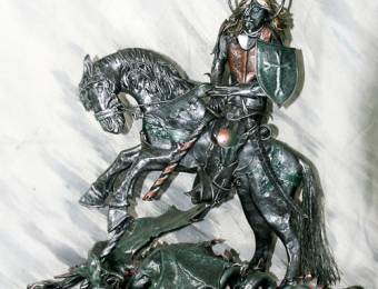 Sculpture en fer forgé - Saint Georges et le Dragon