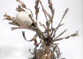 sculpture_fer_forgé_oeuf_bois